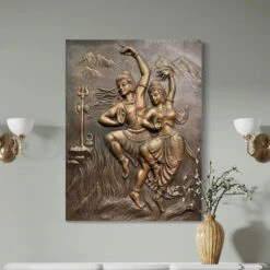 4x3 Feet Shiva Parvati 3D Relief Mural Wall Art(4x3 Feet Shiv Parvati 3d Relief Mural Wall Art Dancing God Dancing Shiv Ji And Parvati) 29 4x3 Feet Shiva Parvati 3D Relief Mural Wall Art(4x3 Feet Shiv Parvati 3d Relief Mural Wall Art Dancing God Dancing Shiv Ji And Parvati) -Artociti Sale Store 4x3 feet shiva parvati 3d relief mural wall art 979