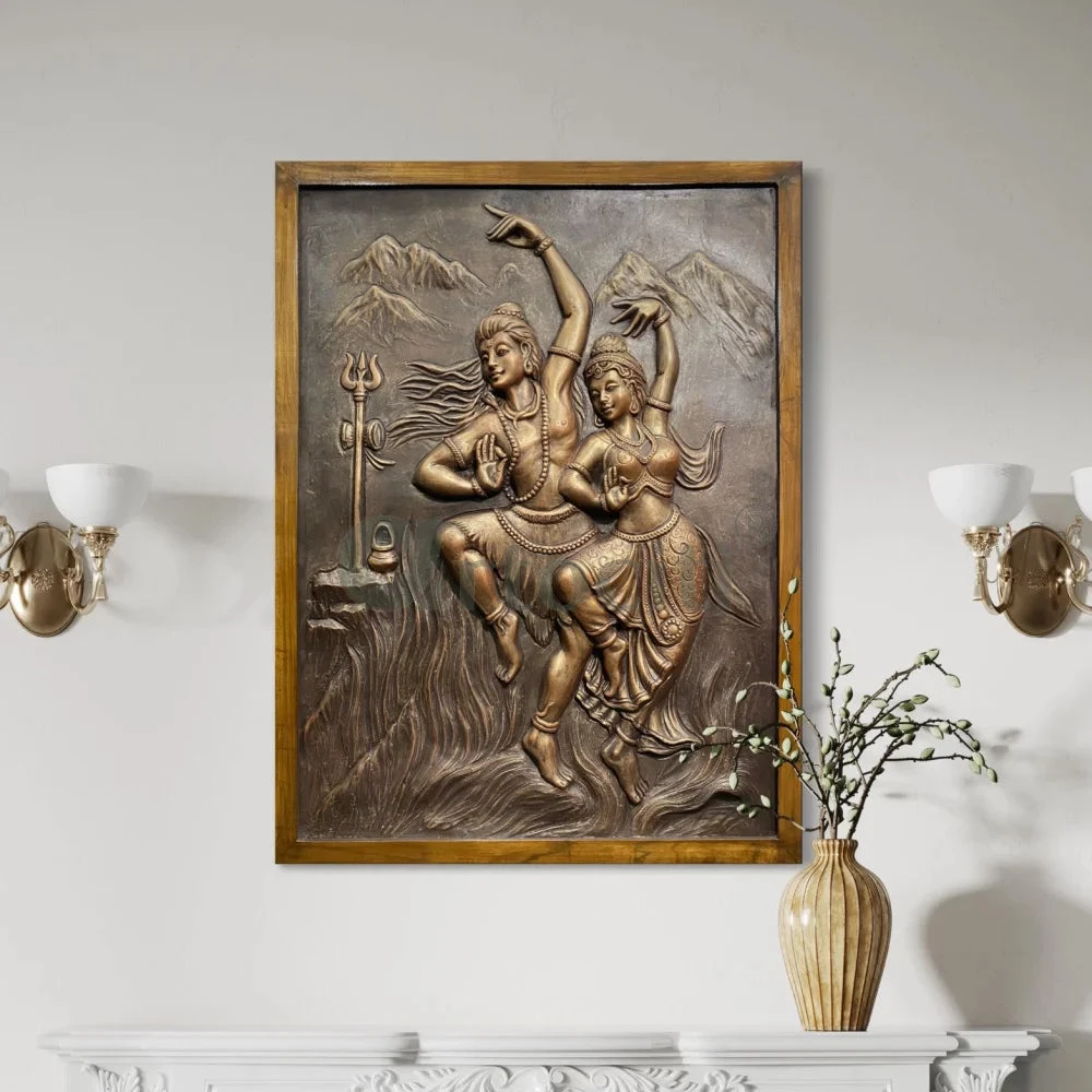 4x3 Feet Shiva Parvati 3D Relief Mural Wall Art(4x3 Feet Shiv Parvati 3d Relief Mural Wall Art Dancing God Dancing Shiv Ji And Parvati) 3 4x3 Feet Shiva Parvati 3D Relief Mural Wall Art(4x3 Feet Shiv Parvati 3d Relief Mural Wall Art Dancing God Dancing Shiv Ji And Parvati)