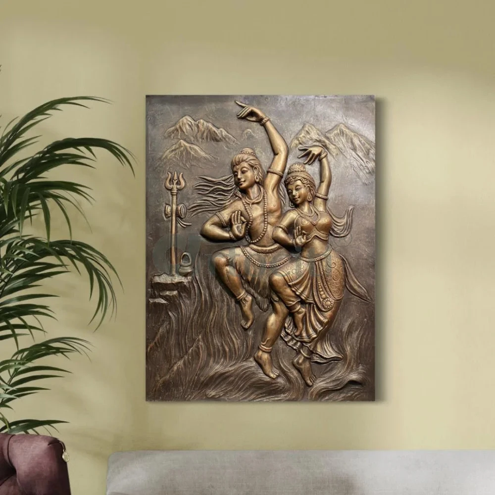 4x3 Feet Shiva Parvati 3D Relief Mural Wall Art(4x3 Feet Shiv Parvati 3d Relief Mural Wall Art Dancing God Dancing Shiv Ji And Parvati) 11 4x3 Feet Shiva Parvati 3D Relief Mural Wall Art(4x3 Feet Shiv Parvati 3d Relief Mural Wall Art Dancing God Dancing Shiv Ji And Parvati) - Image 9