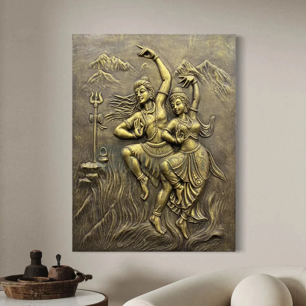 4x3 Feet Shiva Parvati 3D Relief Mural Wall Art(4x3 Feet Shiv Parvati 3d Relief Mural Wall Art Dancing God Dancing Shiv Ji And Parvati) 17 4x3 Feet Shiva Parvati 3D Relief Mural Wall Art(4x3 Feet Shiv Parvati 3d Relief Mural Wall Art Dancing God Dancing Shiv Ji And Parvati) - Image 15