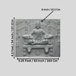5.2X4.5 Feet Chattrapati Shivaji Maharaj 3D Relief Mural Wall Art(5 2x4 5 Feet Chhatrapati Shivaji Maharaj 3d Relief Mural Wall Art) -Artociti Sale Store 5 2x4 feet chattrapati shivaji maharaj 3d relief mural wall art 533