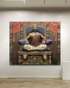 5.2X4.5 Feet Chattrapati Shivaji Maharaj 3D Relief Mural Wall Art(5 2x4 5 Feet Chhatrapati Shivaji Maharaj 3d Relief Mural Wall Art) -Artociti Sale Store 5 2x4 feet chattrapati shivaji maharaj 3d relief mural wall art 63x54 inch multi 997