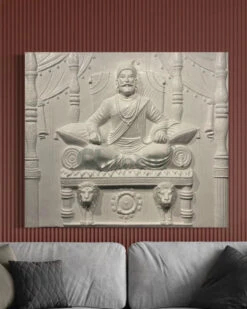 5.2X4.5 Feet Chattrapati Shivaji Maharaj 3D Relief Mural Wall Art(5 2x4 5 Feet Chhatrapati Shivaji Maharaj 3d Relief Mural Wall Art) -Artociti Sale Store 5 2x4 feet chattrapati shivaji maharaj 3d relief mural wall art 63x54 inch white 719