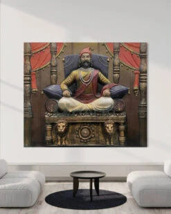 5.2X4.5 Feet Chattrapati Shivaji Maharaj 3D Relief Mural Wall Art(5 2x4 5 Feet Chhatrapati Shivaji Maharaj 3d Relief Mural Wall Art) -Artociti Sale Store 5 2x4 feet chattrapati shivaji maharaj 3d relief mural wall art 868