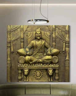 5.2X4.5 Feet Chattrapati Shivaji Maharaj 3D Relief Mural Wall Art(5 2x4 5 Feet Chhatrapati Shivaji Maharaj 3d Relief Mural Wall Art) -Artociti Sale Store 5 2x4 feet chattrapati shivaji maharaj 3d relief mural wall art 879