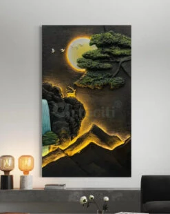 5X3 Feet Modern Abstract Mountain Tree And Sun 3d Relief Mural Wall Art With Led Light | Nature Inspired(5x3 Feet Modern Abstract Mountain Tree And Sun 3d Relief Mural Wall Art With Led Light Nature Inspired) 12 5X3 Feet Modern Abstract Mountain Tree And Sun 3d Relief Mural Wall Art With Led Light | Nature Inspired(5x3 Feet Modern Abstract Mountain Tree And Sun 3d Relief Mural Wall Art With Led Light Nature Inspired) -Artociti Sale Store 5x3 feet modern abstract mountain tree and sun 3d relief mural wall art with led light nature inspired multicolor 483