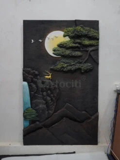 5X3 Feet Modern Abstract Mountain Tree And Sun 3d Relief Mural Wall Art With Led Light | Nature Inspired(5x3 Feet Modern Abstract Mountain Tree And Sun 3d Relief Mural Wall Art With Led Light Nature Inspired) 17 5X3 Feet Modern Abstract Mountain Tree And Sun 3d Relief Mural Wall Art With Led Light | Nature Inspired(5x3 Feet Modern Abstract Mountain Tree And Sun 3d Relief Mural Wall Art With Led Light Nature Inspired) -Artociti Sale Store 5x3 feet modern abstract mountain tree and sun 3d relief mural wall art with led light nature inspired multicolor 601