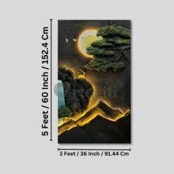 5X3 Feet Modern Abstract Mountain Tree And Sun 3d Relief Mural Wall Art With Led Light | Nature Inspired(5x3 Feet Modern Abstract Mountain Tree And Sun 3d Relief Mural Wall Art With Led Light Nature Inspired) 15 5X3 Feet Modern Abstract Mountain Tree And Sun 3d Relief Mural Wall Art With Led Light | Nature Inspired(5x3 Feet Modern Abstract Mountain Tree And Sun 3d Relief Mural Wall Art With Led Light Nature Inspired) -Artociti Sale Store 5x3 feet modern abstract mountain tree and sun 3d relief mural wall art with led light nature inspired multicolor 852