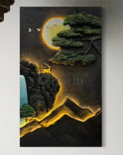 5X3 Feet Modern Abstract Mountain Tree And Sun 3d Relief Mural Wall Art With Led Light | Nature Inspired(5x3 Feet Modern Abstract Mountain Tree And Sun 3d Relief Mural Wall Art With Led Light Nature Inspired) 14 5X3 Feet Modern Abstract Mountain Tree And Sun 3d Relief Mural Wall Art With Led Light | Nature Inspired(5x3 Feet Modern Abstract Mountain Tree And Sun 3d Relief Mural Wall Art With Led Light Nature Inspired) -Artociti Sale Store 5x3 feet modern abstract mountain tree and sun 3d relief mural wall art with led light nature inspired multicolor 879