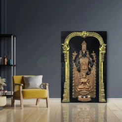 5x3 Feet Tirupati Balaji With Goddess Lakshmi 3D Wall Art Relief Mural(Copy Of Tirupati 5x3 Feet Balaji With Goddess Lakshmi 3d Wall Art Relief Mural)