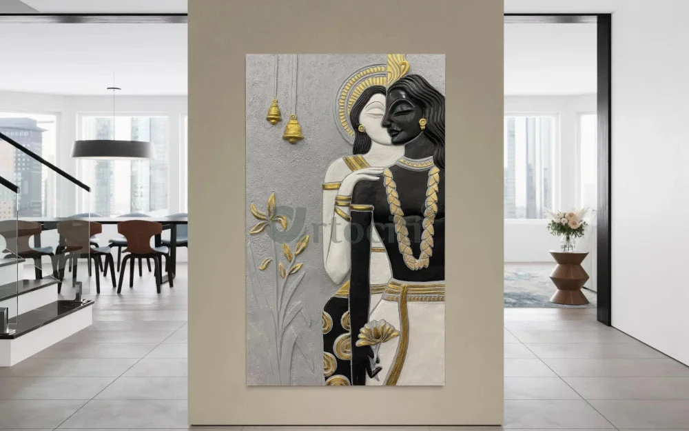 5x3 Ft Abstract Radha Krishna 3D Relief Mural Wall Art(5x3 Feet Abstract Radha Krishna 3d Elevation Sculpture Relief Mural Wall Art Ready To Hang) 6 5x3 Ft Abstract Radha Krishna 3D Relief Mural Wall Art(5x3 Feet Abstract Radha Krishna 3d Elevation Sculpture Relief Mural Wall Art Ready To Hang) - Image 4