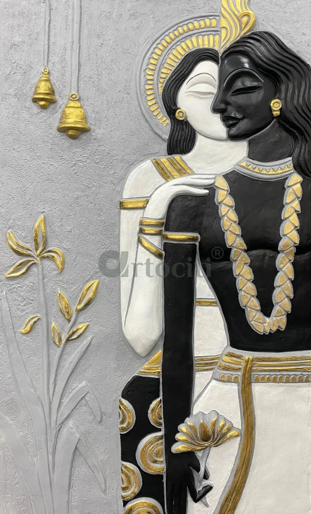 5x3 Ft Abstract Radha Krishna 3D Relief Mural Wall Art(5x3 Feet Abstract Radha Krishna 3d Elevation Sculpture Relief Mural Wall Art Ready To Hang) 7 5x3 Ft Abstract Radha Krishna 3D Relief Mural Wall Art(5x3 Feet Abstract Radha Krishna 3d Elevation Sculpture Relief Mural Wall Art Ready To Hang) - Image 5