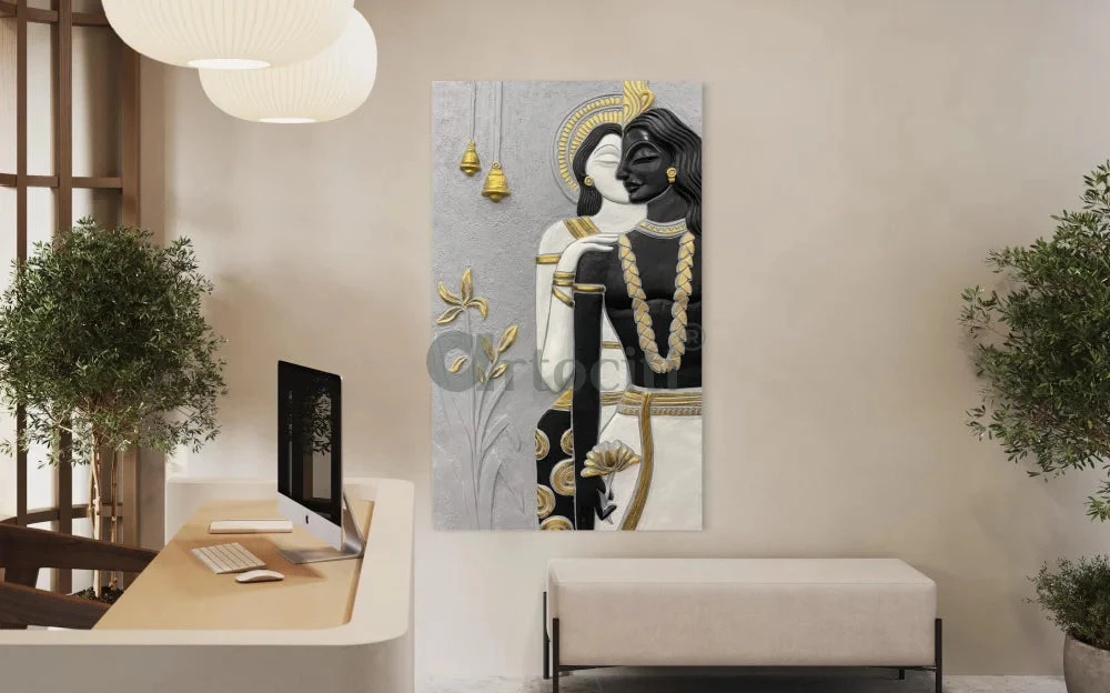 5x3 Ft Abstract Radha Krishna 3D Relief Mural Wall Art(5x3 Feet Abstract Radha Krishna 3d Elevation Sculpture Relief Mural Wall Art Ready To Hang) 4 5x3 Ft Abstract Radha Krishna 3D Relief Mural Wall Art(5x3 Feet Abstract Radha Krishna 3d Elevation Sculpture Relief Mural Wall Art Ready To Hang) - Image 2