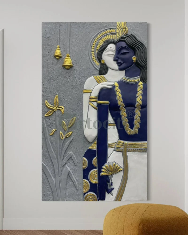 5x3 Ft Abstract Radha Krishna 3D Relief Mural Wall Art(5x3 Feet Abstract Radha Krishna 3d Elevation Sculpture Relief Mural Wall Art Ready To Hang) 8 5x3 Ft Abstract Radha Krishna 3D Relief Mural Wall Art(5x3 Feet Abstract Radha Krishna 3d Elevation Sculpture Relief Mural Wall Art Ready To Hang) - Image 6