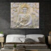 5x4.5 Feet Large Size 3D Buddha With Chakra Relief Mural Wall Art(5x4 Feet 3d Buddha Relief Mural) 2 5x4.5 Feet Large Size 3D Buddha With Chakra Relief Mural Wall Art(5x4 Feet 3d Buddha Relief Mural) -Artociti Sale Store 5x4 5 feet large size 3d buddha with chakra relief mural wall art cream yellow decor 498