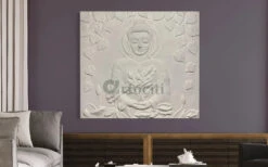 5x4.5 Feet Large Size 3D Buddha With Chakra Relief Mural Wall Art(5x4 Feet 3d Buddha Relief Mural) -Artociti Sale Store 5x4 5 feet large size 3d buddha with chakra relief mural wall art decor 270