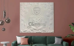 5x4.5 Feet Large Size 3D Buddha With Chakra Relief Mural Wall Art(5x4 Feet 3d Buddha Relief Mural) -Artociti Sale Store 5x4 5 feet large size 3d buddha with chakra relief mural wall art decor 333