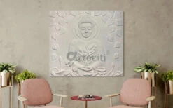 5x4.5 Feet Large Size 3D Buddha With Chakra Relief Mural Wall Art(5x4 Feet 3d Buddha Relief Mural) -Artociti Sale Store 5x4 5 feet large size 3d buddha with chakra relief mural wall art decor 438