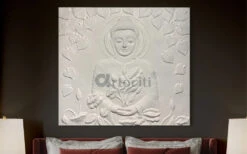 5x4.5 Feet Large Size 3D Buddha With Chakra Relief Mural Wall Art(5x4 Feet 3d Buddha Relief Mural) -Artociti Sale Store 5x4 5 feet large size 3d buddha with chakra relief mural wall art decor 480
