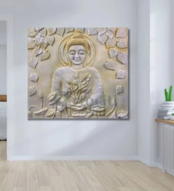 Artociti Sale Store -Artociti Sale Store 5x4 5 feet large size 3d buddha with chakra relief mural wall art decor 602