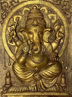 5X4 Feet Sitting Ganesha 3D Relief Mural Wall Art(5x4 Feet Large Size 3d Ganesha Relief Mural) -Artociti Sale Store 5x4 feet sitting ganesha 3d relief mural wall art 235