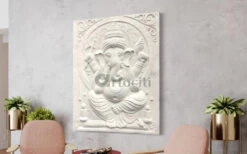 5X4 Feet Sitting Ganesha 3D Relief Mural Wall Art(5x4 Feet Large Size 3d Ganesha Relief Mural) -Artociti Sale Store 5x4 feet sitting ganesha 3d relief mural wall art 351