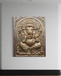 5X4 Feet Sitting Ganesha 3D Relief Mural Wall Art(5x4 Feet Large Size 3d Ganesha Relief Mural) -Artociti Sale Store 5x4 feet sitting ganesha 3d relief mural wall art 396