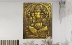 5X4 Feet Sitting Ganesha 3D Relief Mural Wall Art(5x4 Feet Large Size 3d Ganesha Relief Mural) -Artociti Sale Store 5x4 feet sitting ganesha 3d relief mural wall art 543