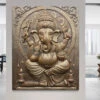 5X4 Feet Sitting Ganesha 3D Relief Mural Wall Art(5x4 Feet Large Size 3d Ganesha Relief Mural)