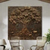5X5 Feet Sacred Banyan Tree Of Life 3D Nature Relief Murals Wall Art(5x5 Feet Sacred Banyan Tree Nature 3d Relief Murals Wall Art) -Artociti Sale Store 5x5 feet sacred banyan tree of life 3d nature relief murals wall art brone 972