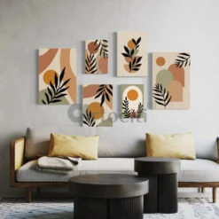 6-Piece Abstract Boho Canvas Art Set(Boho Vibes 6 Piece Abstract Boho Canvas Art Set Premium Polycotton Vibrant Modern)