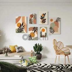 6-Piece Abstract Boho Canvas Art Set(Boho Vibes 6 Piece Abstract Boho Canvas Art Set Premium Polycotton Vibrant Modern) -Artociti Sale Store 6 piece abstract boho canvas art set 438