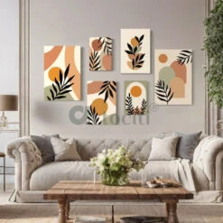 6-Piece Abstract Boho Canvas Art Set(Boho Vibes 6 Piece Abstract Boho Canvas Art Set Premium Polycotton Vibrant Modern) -Artociti Sale Store 6 piece abstract boho canvas art set 754