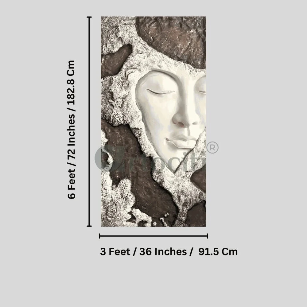 6X3 Feet Modern Abstract Face 3D Relief Mural Wall Art | Ready To Hang(6x3 Feet Modern Abstract Face 3d Relief Mural Wall Art Ready To Hang) 7 6X3 Feet Modern Abstract Face 3D Relief Mural Wall Art | Ready To Hang(6x3 Feet Modern Abstract Face 3d Relief Mural Wall Art Ready To Hang) - Image 5