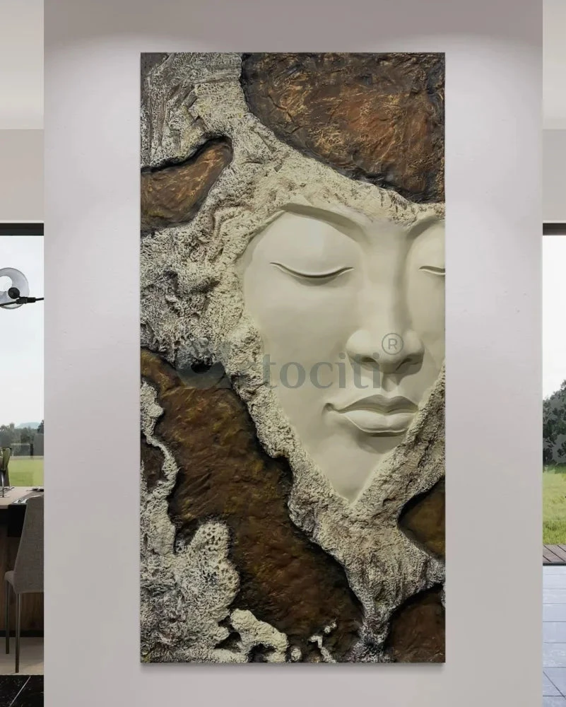 6X3 Feet Modern Abstract Face 3D Relief Mural Wall Art | Ready To Hang(6x3 Feet Modern Abstract Face 3d Relief Mural Wall Art Ready To Hang) 5 6X3 Feet Modern Abstract Face 3D Relief Mural Wall Art | Ready To Hang(6x3 Feet Modern Abstract Face 3d Relief Mural Wall Art Ready To Hang) - Image 3