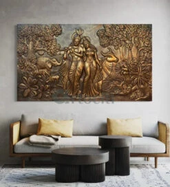 7x4 Feet Radha Krishna 3D Elevation Sculpture Relief Mural Wall Art(Large Size 7x4 Feet Radha Krishna 3d Elevation Sculpture Relief Mural Wall Art)