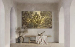 7x4 Feet Radha Krishna 3D Elevation Sculpture Relief Mural Wall Art(Large Size 7x4 Feet Radha Krishna 3d Elevation Sculpture Relief Mural Wall Art) -Artociti Sale Store 7x4 feet radha krishna 3d elevation sculpture relief mural wall art golden 987