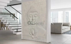 7x5 Feet Large Size Calm And Peaceful 3D Buddha With Lotus(7x 5 Feet Large Size Calm And Peaceful 3d Buddha With Lotus) -Artociti Sale Store 7x5 feet large size calm and peaceful 3d buddha with lotus 252