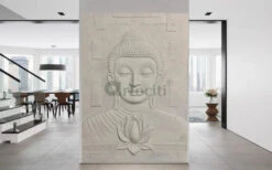 7x5 Feet Large Size Calm And Peaceful 3D Buddha With Lotus(7x 5 Feet Large Size Calm And Peaceful 3d Buddha With Lotus) -Artociti Sale Store 7x5 feet large size calm and peaceful 3d buddha with lotus 337