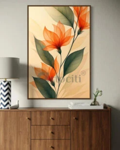 Abstract Bliss Orange Flower | Floral Modern Abstract Canvas Painting(Abstract Bliss Orange Flower Floral Modern Abstract Canvas Painting) -Artociti Sale Store abstract bliss orange flower floral modern canvas painting 492