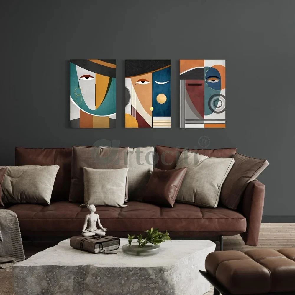 Abstract Face Wall Art Set Of 3 Canvas Giclee Prints(Abstract Face Wall Art Set Of 3 Transform Your Space With Unique Canvas Giclee Prints Modern Abstract) 4 Abstract Face Wall Art Set Of 3 Canvas Giclee Prints(Abstract Face Wall Art Set Of 3 Transform Your Space With Unique Canvas Giclee Prints Modern Abstract) - Image 2