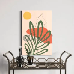 Abstract Plant Sun Moon Girl Face Line Poster Canvas Giclee Print(Boho Bliss Abstract Plant Sun Moon Girl Face Line Poster Canvas Giclee Print) -Artociti Sale Store abstract plant sun moon girl face line poster canvas giclee print 30x20 inches 845