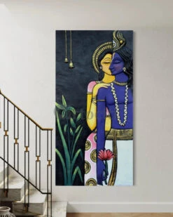 Abstract Radha Krishna 3D Elevation Sculpture Relief Mural Wall Art(7x3 5 Feet Abstract Radha Krishna 3d Elevation Sculpture Relief Mural Wall Art) -Artociti Sale Store abstract radha krishna 3d elevation sculpture relief mural wall art 735
