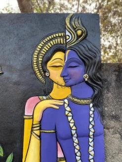 Abstract Radha Krishna 3D Elevation Sculpture Relief Mural Wall Art(7x3 5 Feet Abstract Radha Krishna 3d Elevation Sculpture Relief Mural Wall Art) -Artociti Sale Store abstract radha krishna 3d elevation sculpture relief mural wall art 773