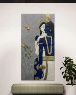Abstract Radha Krishna 3D Elevation Sculpture Relief Mural Wall Art(7x3 5 Feet Abstract Radha Krishna 3d Elevation Sculpture Relief Mural Wall Art) -Artociti Sale Store abstract radha krishna 3d elevation sculpture relief mural wall art 802