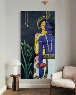 Abstract Radha Krishna 3D Elevation Sculpture Relief Mural Wall Art(7x3 5 Feet Abstract Radha Krishna 3d Elevation Sculpture Relief Mural Wall Art) -Artociti Sale Store abstract radha krishna 3d elevation sculpture relief mural wall art 998