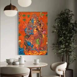 Ardhanarishvara Kerala Mural Canvas Print(9 Ardhanarishvara Kerala Art Mural Canvas Print 380 Gsm Divine Grace) 11 Ardhanarishvara Kerala Mural Canvas Print(9 Ardhanarishvara Kerala Art Mural Canvas Print 380 Gsm Divine Grace) -Artociti Sale Store ardhanarishvara kerala mural canvas print 48x32 inches 675