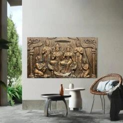 Big Size Ram Darbar 3D Relief Mural Wall Art(3 5x6 Feet Ram Darbar 3d Relief Mural Wall Art Divine Grandeur Big Size Ram Darbar) -Artociti Sale Store big size ram darbar 3d relief mural wall art 141
