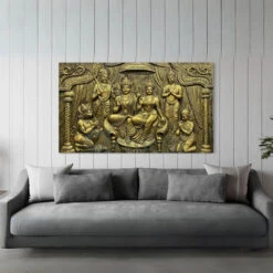 Big Size Ram Darbar 3D Relief Mural Wall Art(3 5x6 Feet Ram Darbar 3d Relief Mural Wall Art Divine Grandeur Big Size Ram Darbar) -Artociti Sale Store big size ram darbar 3d relief mural wall art 234