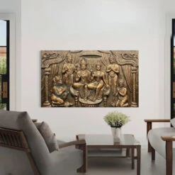 Big Size Ram Darbar 3D Relief Mural Wall Art(3 5x6 Feet Ram Darbar 3d Relief Mural Wall Art Divine Grandeur Big Size Ram Darbar) -Artociti Sale Store big size ram darbar 3d relief mural wall art 3 5x6 feet bronze 961
